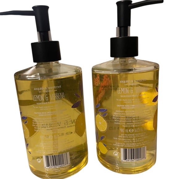 2 Pack – Asquith & Somerset Lemon & Verbena Scented Hand Wash – Glass - Picture 2 of 2